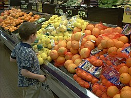 [Joshua picks out some lemons]
