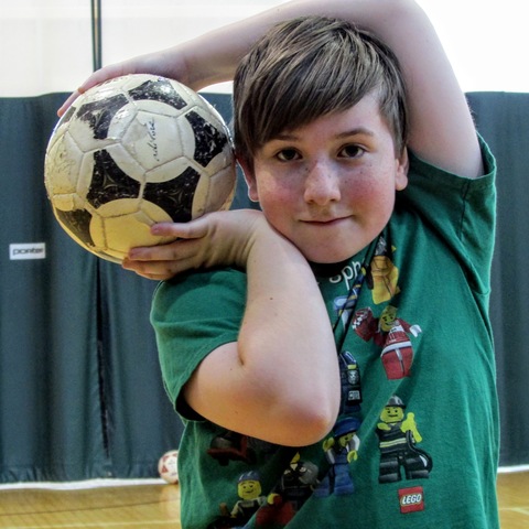 Chris with a soccer ball