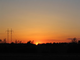 [Sunset at Sims Elementary School in Conyers, Georgia]